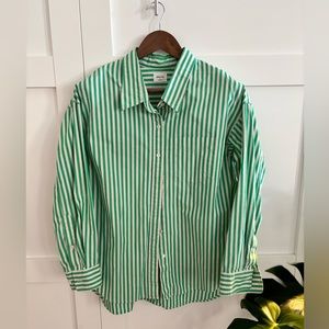 Aritzia - Wilfred Free Green & White Striped oversized button up S